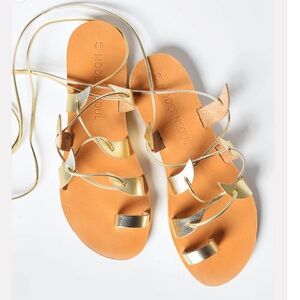 MODERNSOUL Women's Gold Aster Sandals Greek Island Size 40 Classic Modest